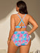 [Übergröße] Rosa & Blau Muschel Druck Bikini Set