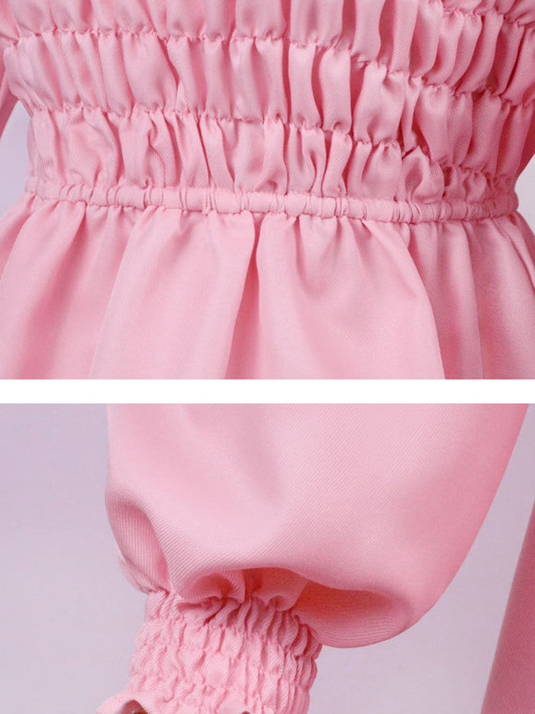 [Vorverkauf] Rosa 1980er Gesmokt Stranger Things Kostüm Eleven Kleid