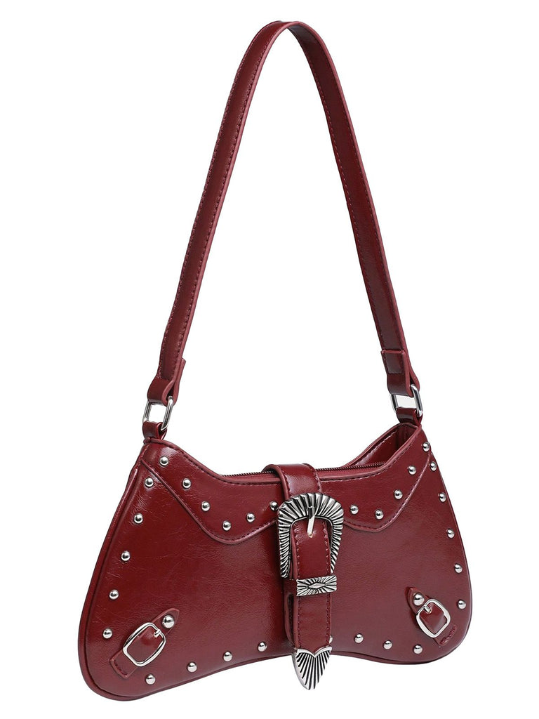 Burgunder Sattel Punk Vintage Tasche