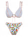 Weiß 1960er Zitrus Dreieck-Träger Bikini Set