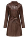 1960er Revers Gürtel Lang Leder Mantel