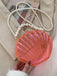 Vintage 3D-Muschel Transparent Perlenkette Tasche