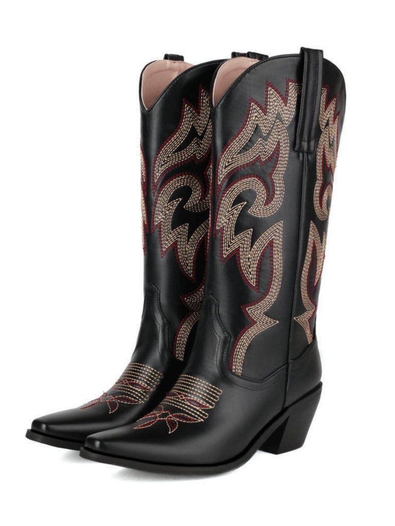 Weiß Vintage Stickerei Western Cowboy Stiefel