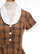 1950er Peter Pan Kragen Plaid Swing Kleid