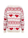 1980er Herz Muster Valentinstag Pullover