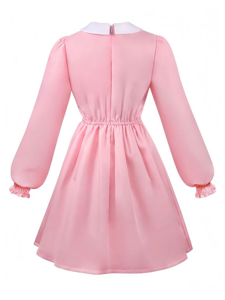 [Vorverkauf] Rosa 1980er Gesmokt Stranger Things Kostüm Eleven Kleid