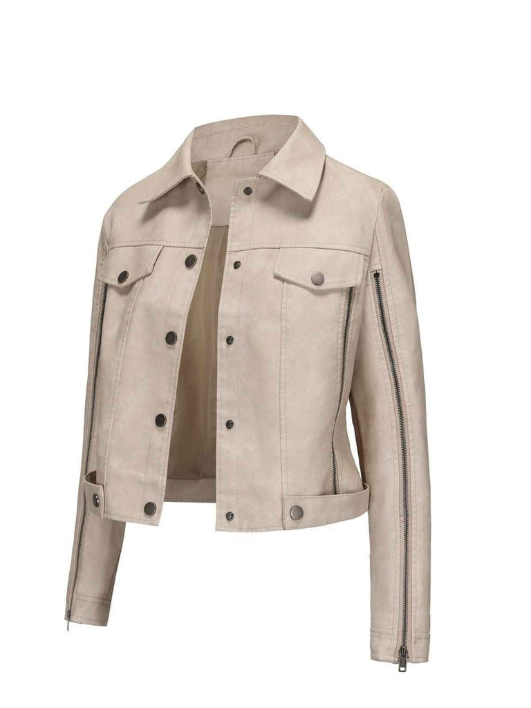 1960s Leder Multi-Zip Moto Jacke