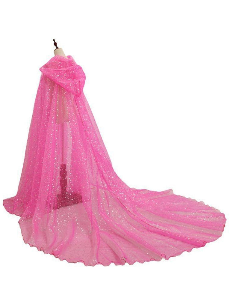 Halloween Gold Foil Hooded Lang Train Cape