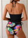 1960er Halter Neon Daisy Schnürung Tankini Set