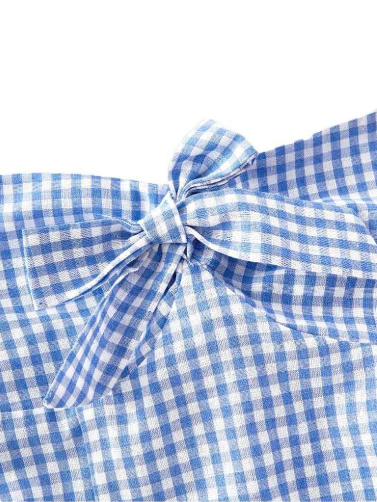 1950er Halter Gingham Plaids Bogen Romper