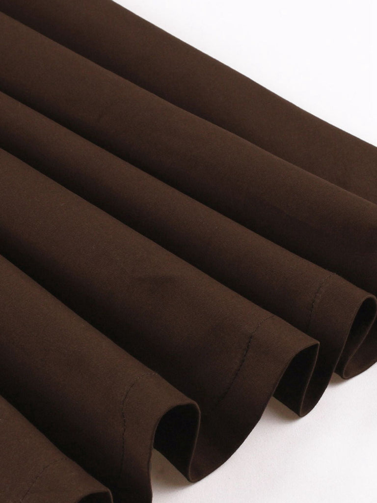 1950er Kerbkragen Farbblock Gingham Plaid Kleid