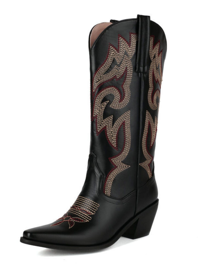 Weiß Vintage Stickerei Western Cowboy Stiefel