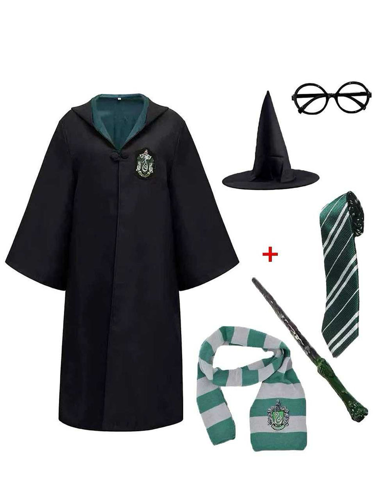 1970er Halloween Zaubererschule Kapuze Robe Kostüm Set