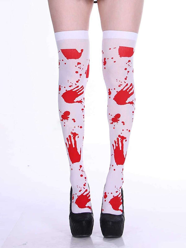 Halloween Gothic Blut Over-Knee Socken