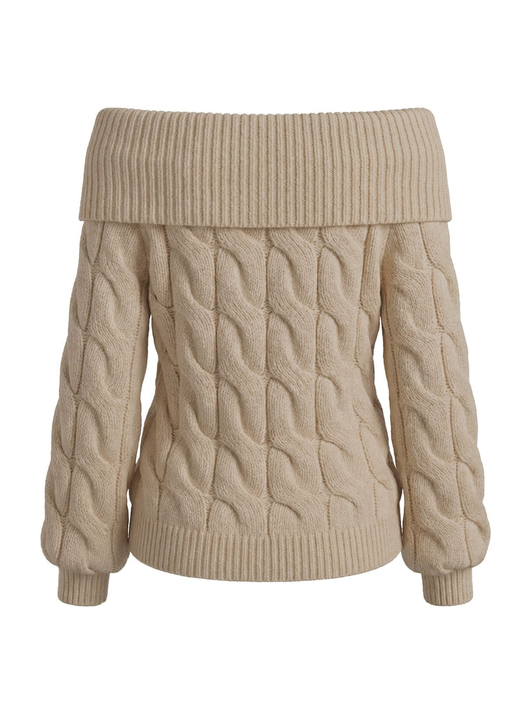 2000er Y2K Solide Schulterfrei Pullover