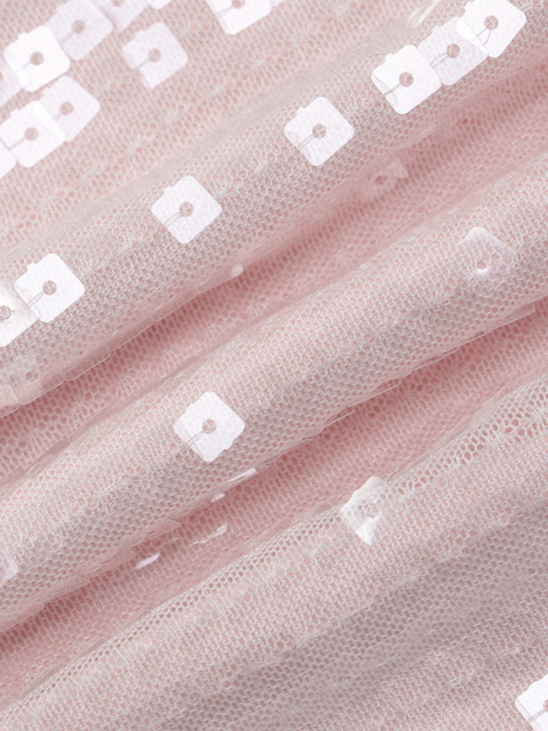 1980er Solide Pailletten Patchwork Mini Kleid