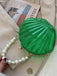 Vintage 3D-Muschel Transparent Perlenkette Tasche