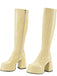 Plateau-Stiefeletten mit runder Spitze und Blockabsatz