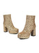 Gold Funkeln Platform Klobigem Absatz Stiefeletten