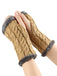 Winter Kunstpelzbesatz Stricken Fingerlos Handschuhe