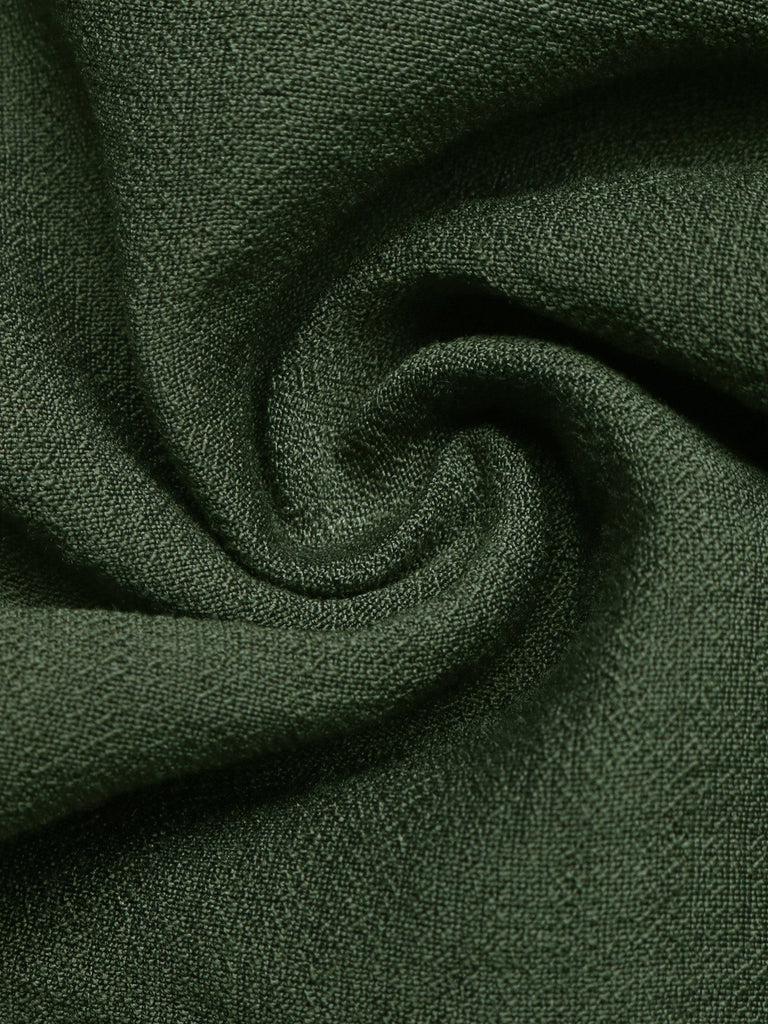 Grünes 30er Smockkleid mit V-Ausschnitt und Patchwork