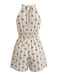 Beige 50er Ärmelloses Romper mit Neckholder und Schleife