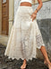 Beige 80er Rock mit Patchwork und A-Linie