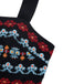Schwarzer 50er Romper mit Eckiger Ausschnitt und Blumen