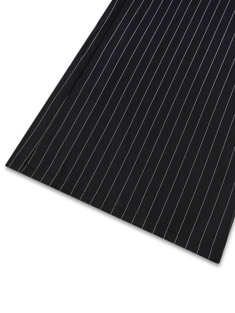 Schwarzer 50er Ärmelloses Jumpsuit mit Neckholder und Knopf