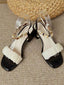 Schwarze & Weiße High-Heel-Sandalen mit Knöchelriemen