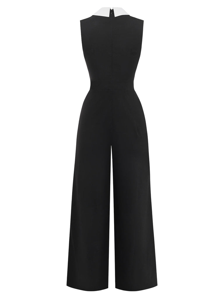 Schwarzer Jumpsuit auf weißem Hintergrund