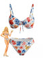 Blaues 50er Bikini-Set mit Korallen und Seesternen