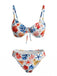 Korallees & Blaues 50er Bikini-Set & Shorts mit Print und Seestern