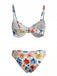 Korallees & Blaues 50er Bikini-Set & Shorts mit Print und Seestern