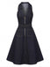 70er Jeans-Kleid mit Tiefer V-Ausschnitt und Reverskragen