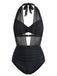 50er Netz-Bikini-Set mit Neckholder und Raffung