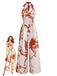Brauner 30er Ärmelloses Jumpsuit mit Blumen-Print und Neckholder