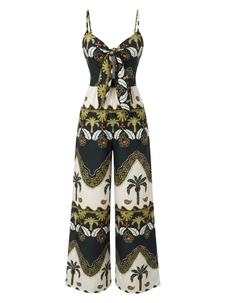 30er Jumpsuit mit Spaghettiträger und Schleife