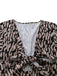 Braun 1940er V-Ausschnitt Leopard Satin Bindung Romper