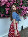 2PCS 1950er Solide Bluse & Polka Dots Rock