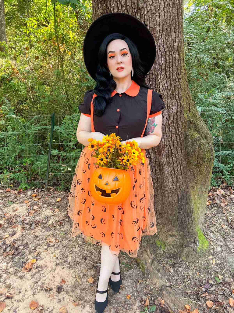 2PCS 1940er Halloween Peter Pan Kragen Bluse & Masche Rock