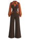30er Bluse & Jumpsuit Set mit Bischofsärmeln und Taschen