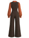 30er Bluse & Jumpsuit Set mit Bischofsärmeln und Taschen