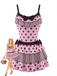 80er Ärmelloses Tanktop & Minirock-Set mit Polka-Dots und Streifen