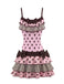80er Ärmelloses Tanktop & Minirock-Set mit Polka-Dots