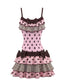 80er Ärmelloses Tanktop & Minirock-Set mit Polka-Dots und Streifen