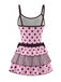 80er Ärmelloses Tanktop & Minirock-Set mit Polka-Dots und Streifen