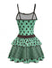 80er Ärmelloses Tanktop & Minirock-Set mit Polka-Dots