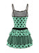 80er Ärmelloses Tanktop & Minirock-Set mit Polka-Dots und Streifen