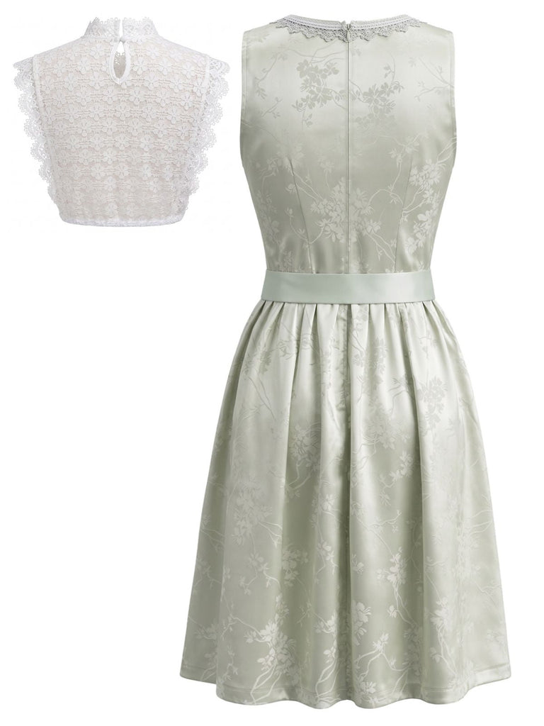 Hellblaues 50er Kleid mit Schürze und Top